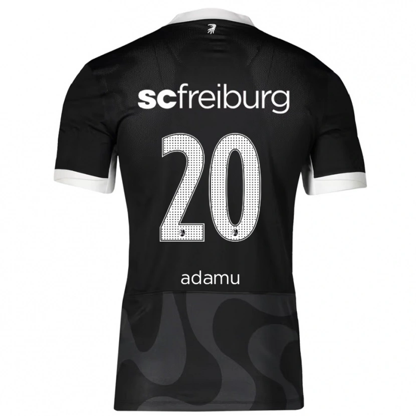 Danxen Niño Camiseta Junior Adamu #20 Negro Blanco 2ª Equipación 2025/26 La Camisa