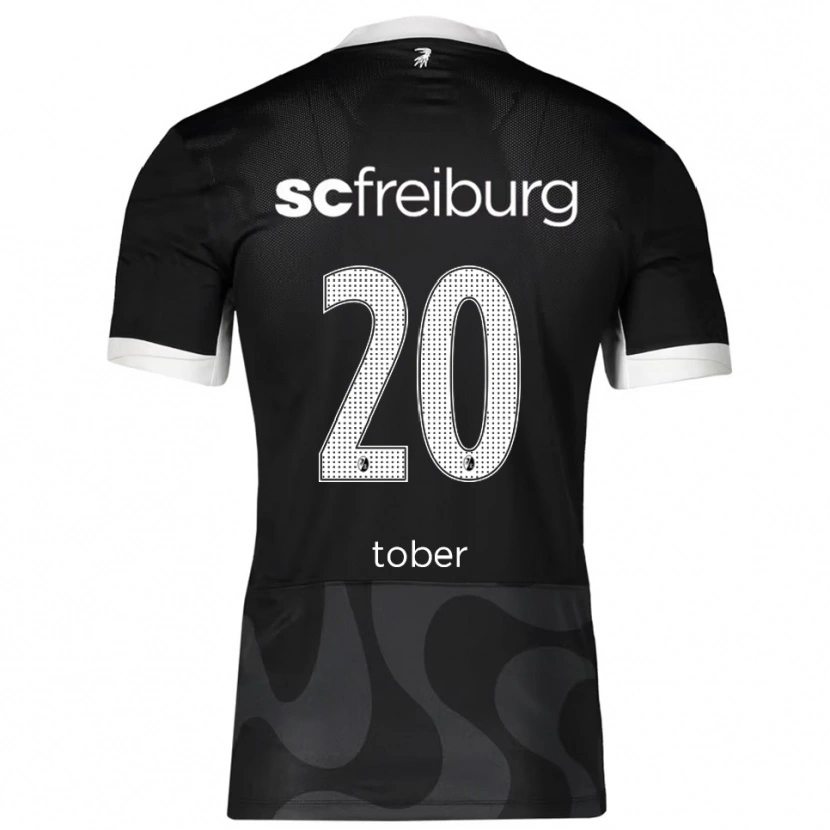 Danxen Niño Camiseta Louis Tober #20 Negro Blanco 2ª Equipación 2025/26 La Camisa