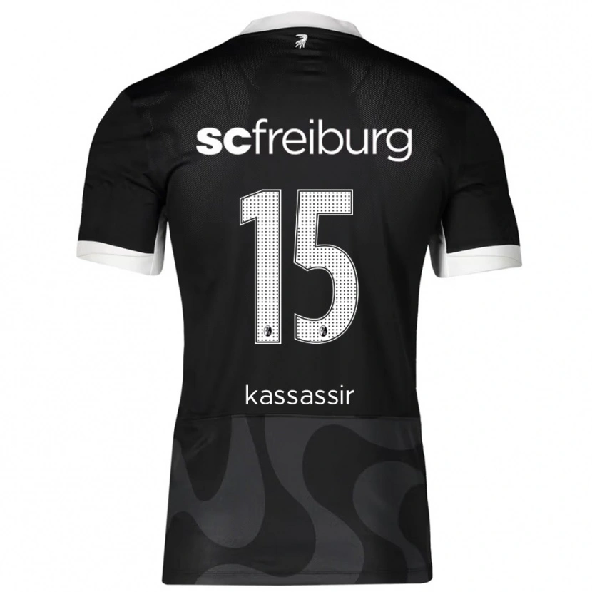 Danxen Niño Camiseta Malik Kassassir #15 Negro Blanco 2ª Equipación 2025/26 La Camisa