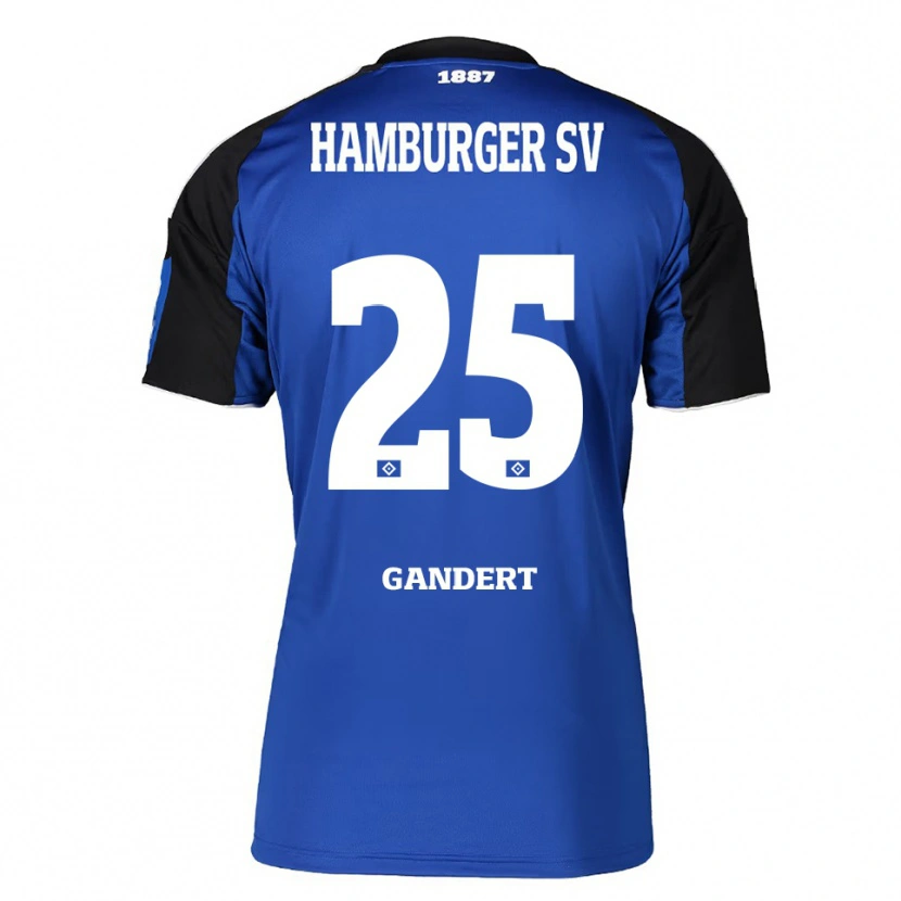 Danxen Niño Camiseta Jeremy Gandert #25 Azul Negro 2ª Equipación 2025/26 La Camisa