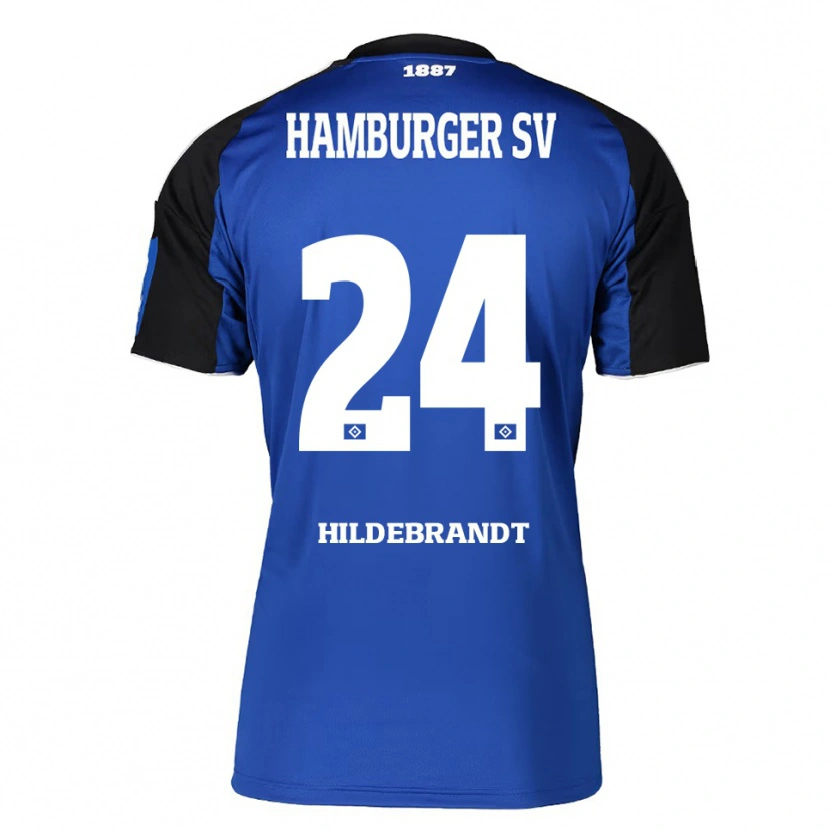 Danxen Niño Camiseta Tjark Hildebrandt #24 Azul Negro 2ª Equipación 2025/26 La Camisa