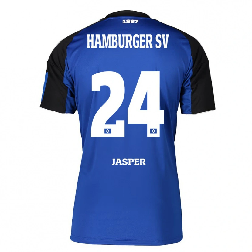 Danxen Niño Camiseta Jan-Lukas Jasper #24 Azul Negro 2ª Equipación 2025/26 La Camisa