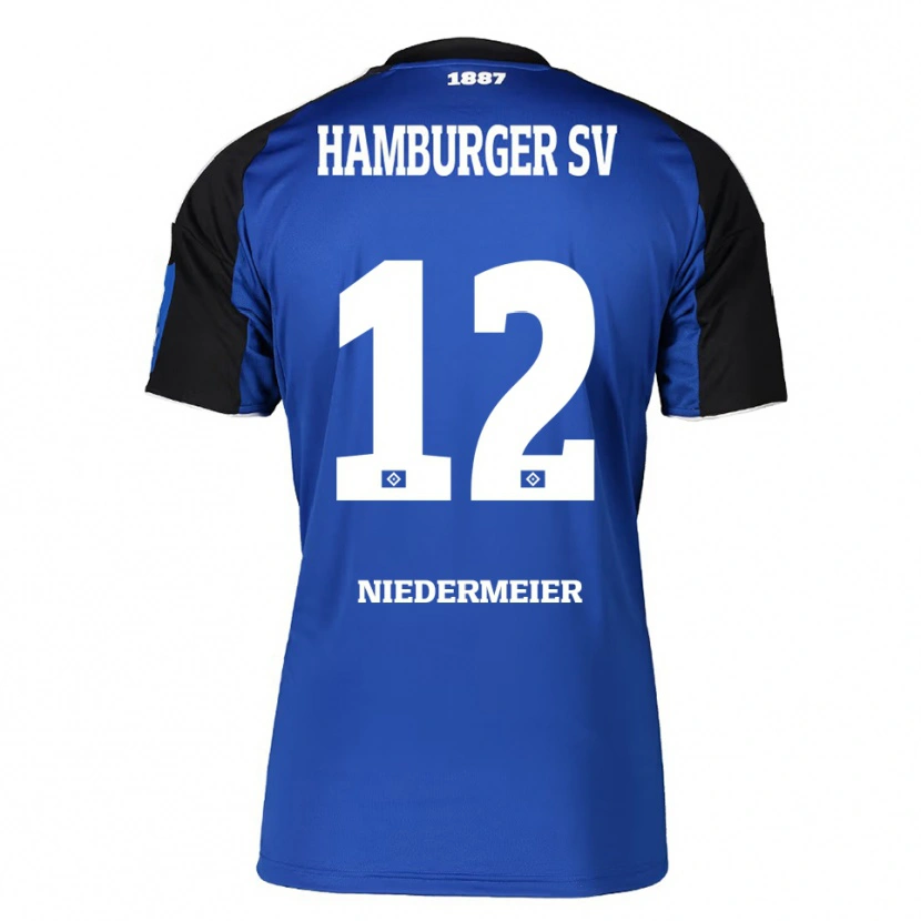 Danxen Niño Camiseta Philipp Niedermeier #12 Azul Negro 2ª Equipación 2025/26 La Camisa