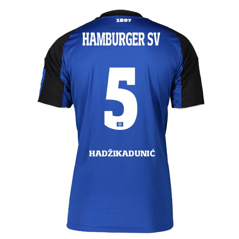 Danxen Niño Camiseta Dennis Hadzikadunic #5 Azul Negro 2ª Equipación 2025/26 La Camisa