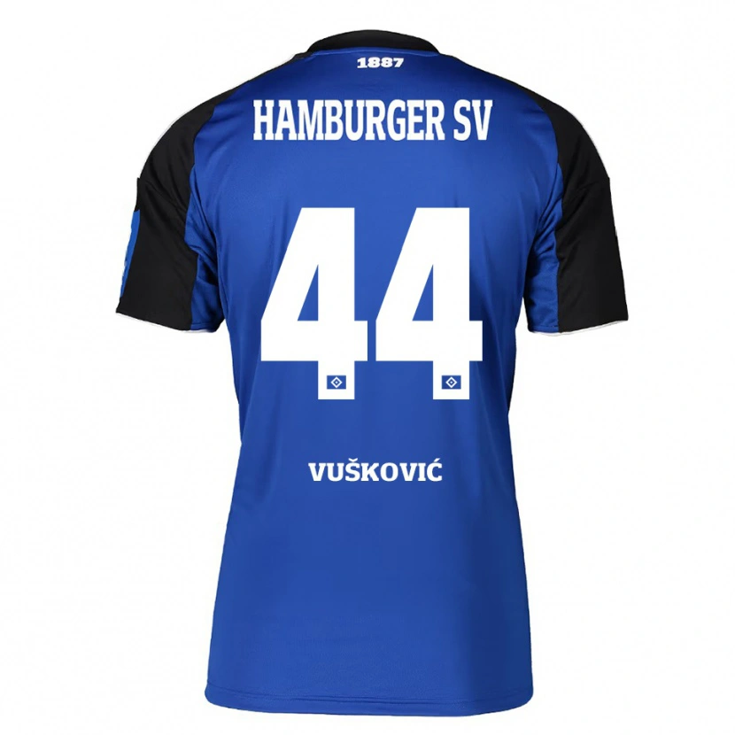 Danxen Niño Camiseta Mario Vuskovic #44 Azul Negro 2ª Equipación 2025/26 La Camisa