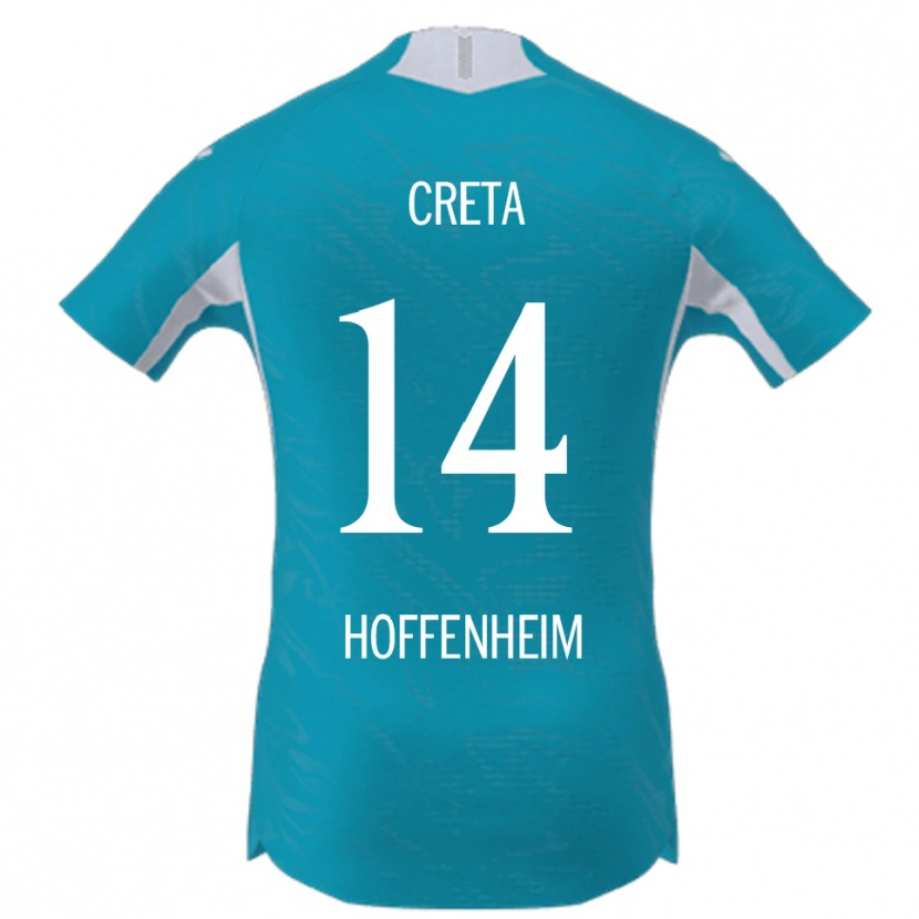 Danxen Niño Camiseta David Creța #14 Azul Cielo 2ª Equipación 2025/26 La Camisa