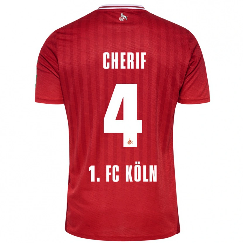 Danxen Niño Camiseta Hamed Cherif #4 Rojo Blanco 2ª Equipación 2025/26 La Camisa