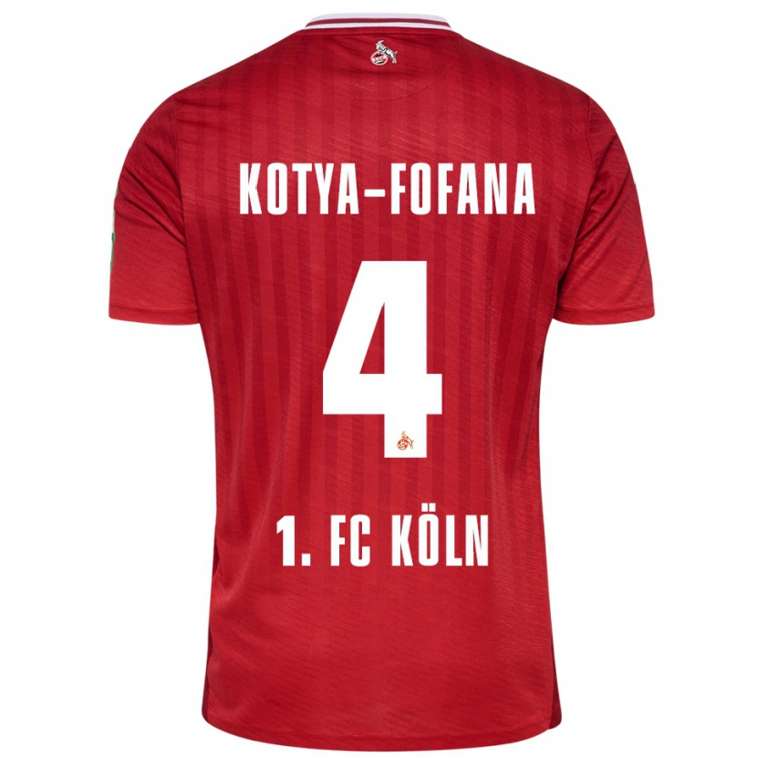 Danxen Niño Camiseta Assad Kotya-Fofana #4 Rojo Blanco 2ª Equipación 2025/26 La Camisa