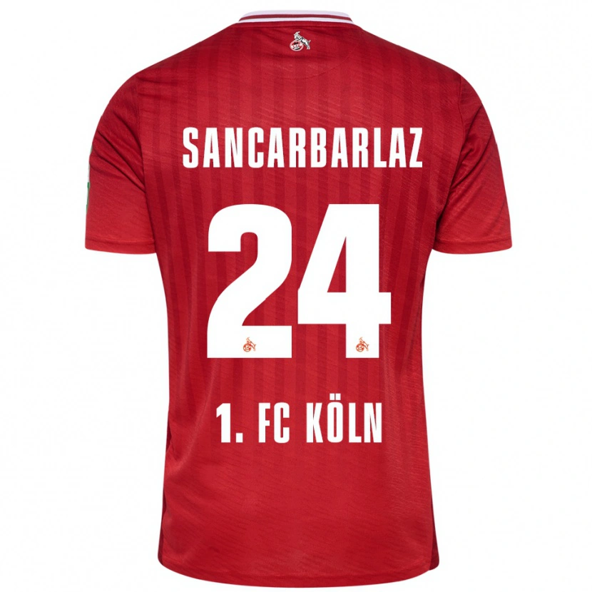 Danxen Niño Camiseta Keyhan Sancarbarlaz #24 Rojo Blanco 2ª Equipación 2025/26 La Camisa