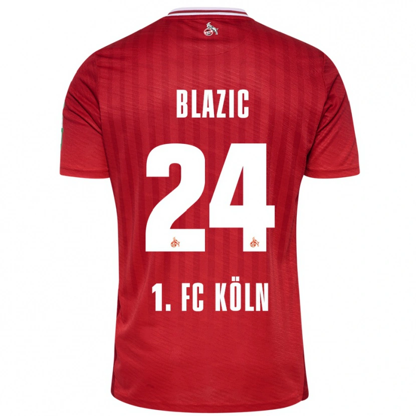 Danxen Niño Camiseta Alessandro Blazic #24 Rojo Blanco 2ª Equipación 2025/26 La Camisa