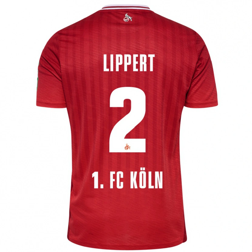 Danxen Niño Camiseta Max Lippert #2 Rojo Blanco 2ª Equipación 2025/26 La Camisa