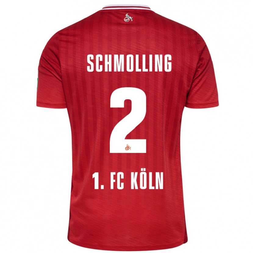 Danxen Niño Camiseta Viktor Schmolling #2 Rojo Blanco 2ª Equipación 2025/26 La Camisa