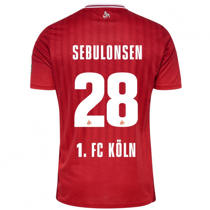 Danxen Niño Camiseta Sebastian Sebulonsen #28 Rojo Blanco 2ª Equipación 2025/26 La Camisa