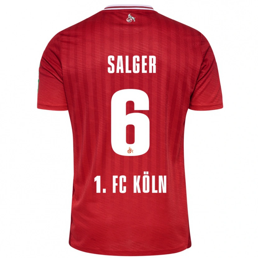 Danxen Niño Camiseta Stephan Salger #6 Rojo Blanco 2ª Equipación 2025/26 La Camisa