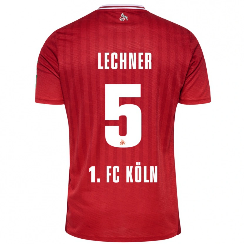 Danxen Niño Camiseta Luca Lechner #5 Rojo Blanco 2ª Equipación 2025/26 La Camisa