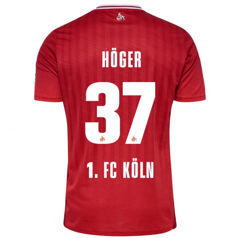 Danxen Niño Camiseta Marco Höger #37 Rojo Blanco 2ª Equipación 2025/26 La Camisa
