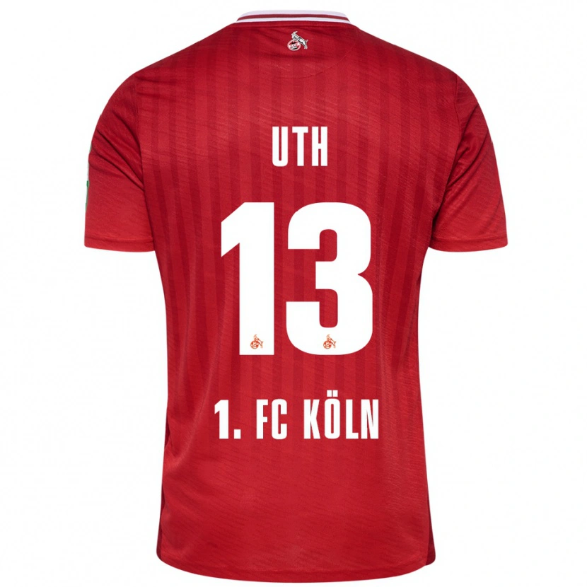 Danxen Niño Camiseta Mark Uth #13 Rojo Blanco 2ª Equipación 2025/26 La Camisa