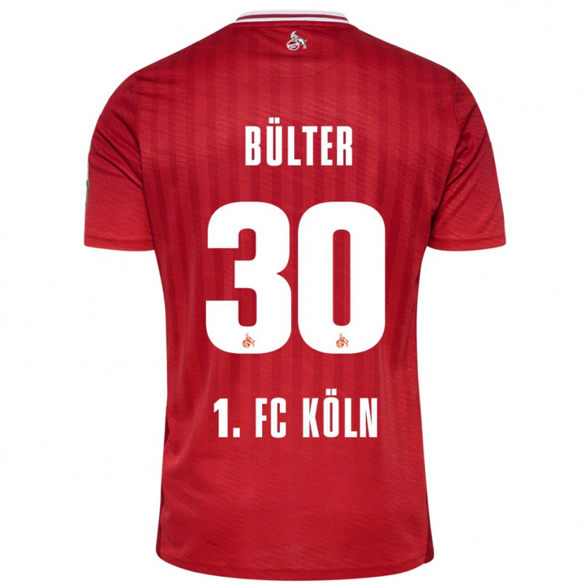 Danxen Niño Camiseta Marius Bülter #30 Rojo Blanco 2ª Equipación 2025/26 La Camisa