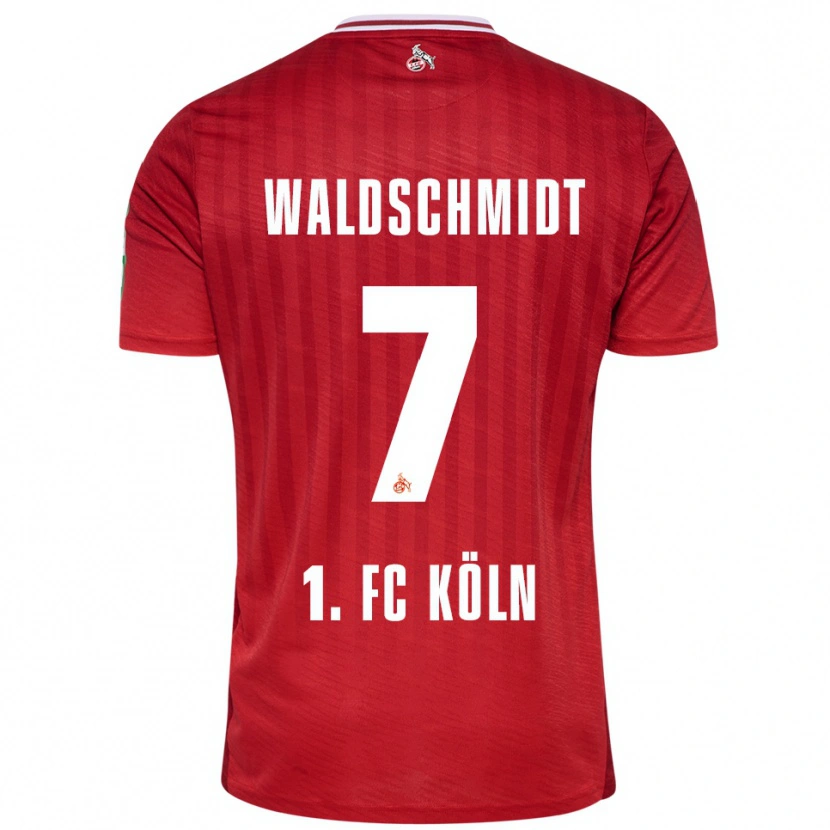 Danxen Niño Camiseta Luca Waldschmidt #7 Rojo Blanco 2ª Equipación 2025/26 La Camisa