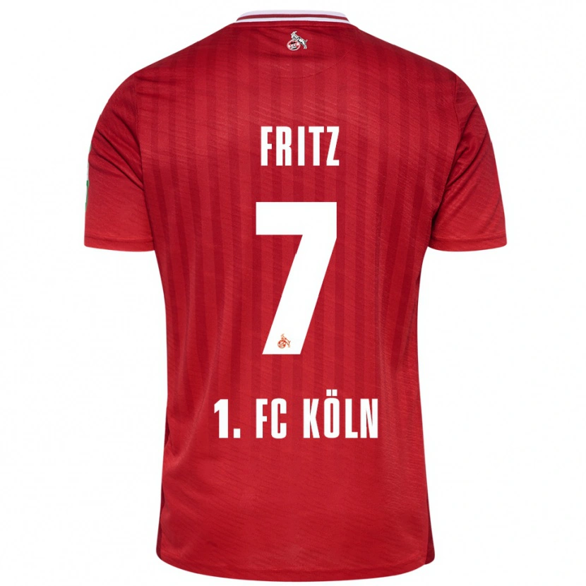 Danxen Niño Camiseta Johannes Fritz #7 Rojo Blanco 2ª Equipación 2025/26 La Camisa