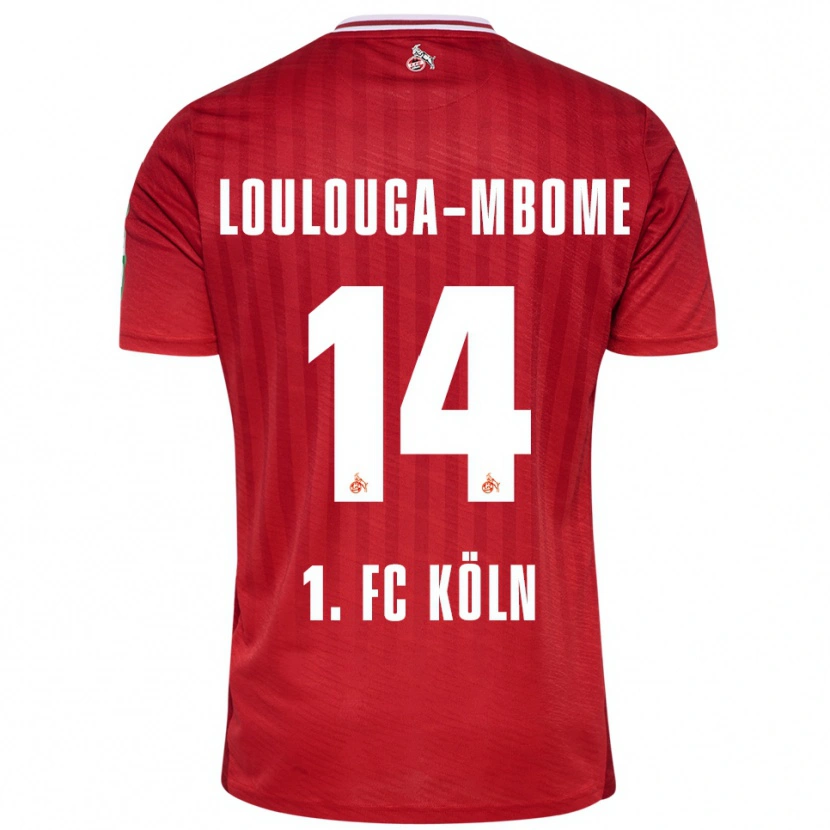 Danxen Niño Camiseta Pascal Loulouga-Mbome #14 Rojo Blanco 2ª Equipación 2025/26 La Camisa