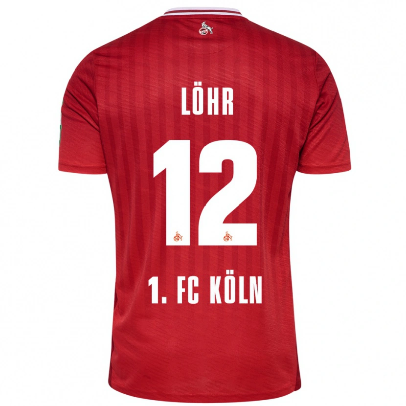 Danxen Niño Camiseta Max Löhr #12 Rojo Blanco 2ª Equipación 2025/26 La Camisa