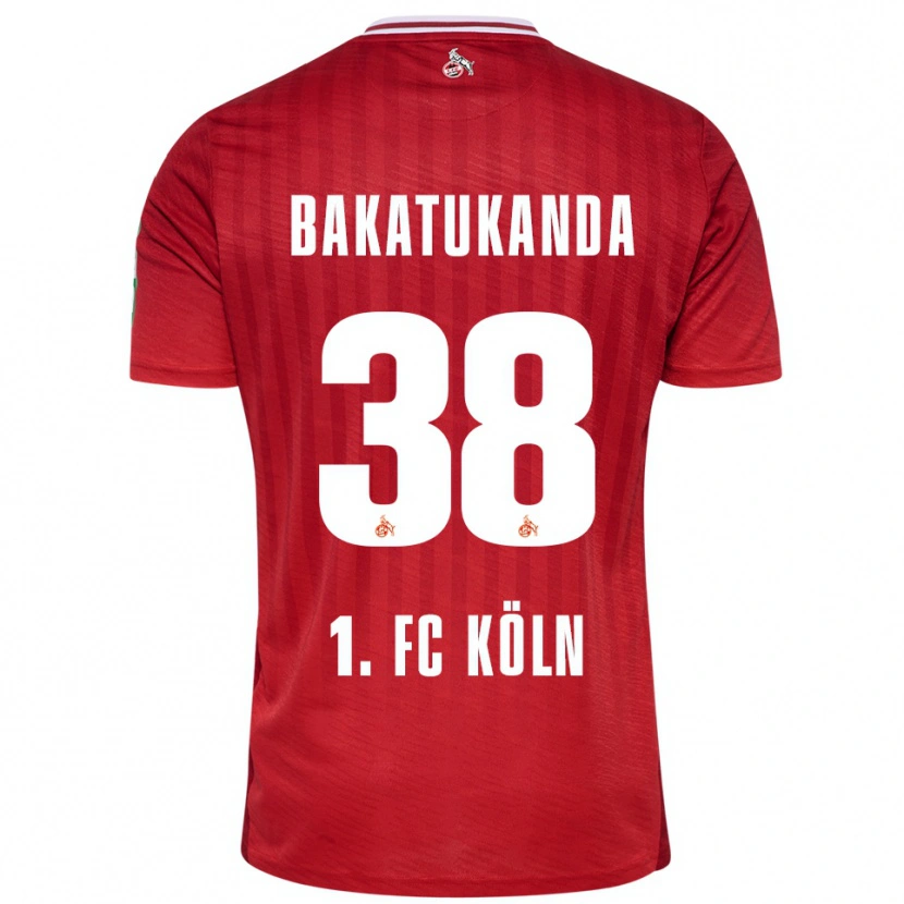Danxen Niño Camiseta Elias Bakatukanda #38 Rojo Blanco 2ª Equipación 2025/26 La Camisa