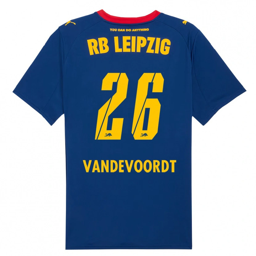Danxen Niño Camiseta Maarten Vandevoordt #26 Marino Rojo 2ª Equipación 2025/26 La Camisa