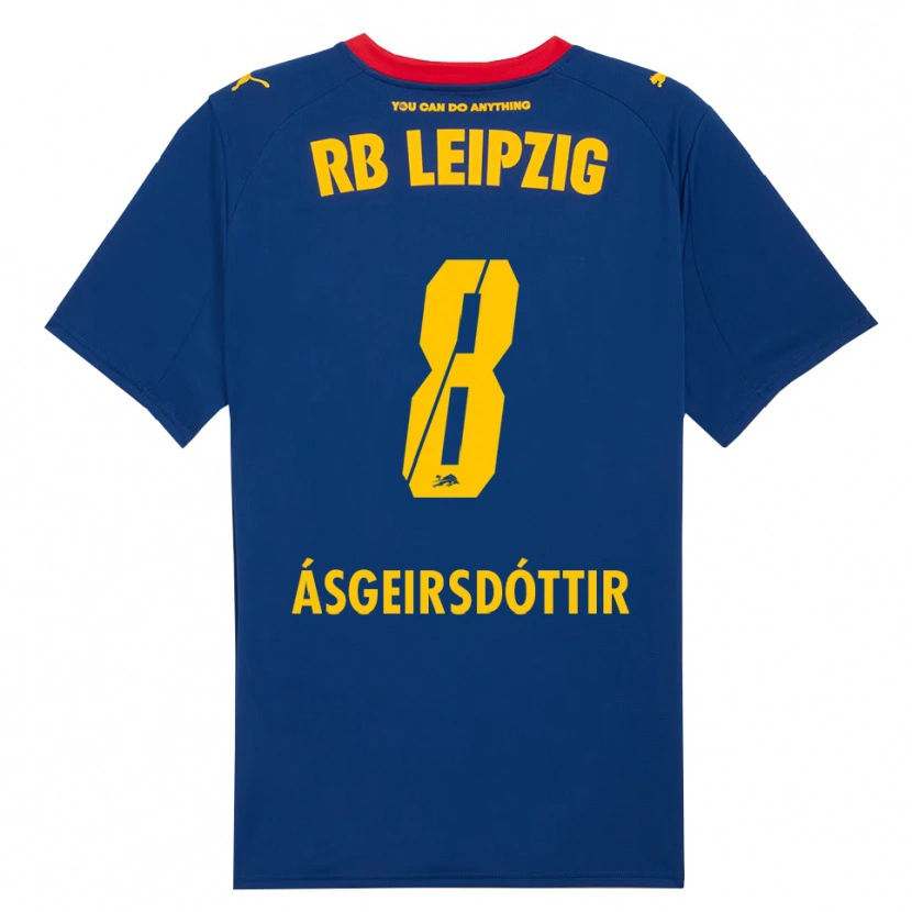 Danxen Niño Camiseta Emilía Kiær Ásgeirsdóttir #8 Marino Rojo 2ª Equipación 2025/26 La Camisa