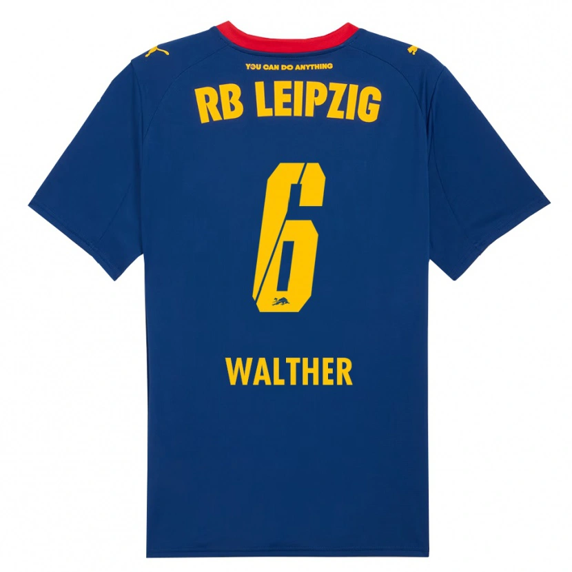 Danxen Niño Camiseta Mika Walther #6 Marino Rojo 2ª Equipación 2025/26 La Camisa