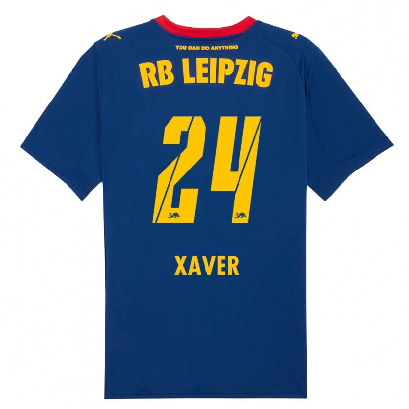 Danxen Niño Camiseta Xaver Schlager #24 Marino Rojo 2ª Equipación 2025/26 La Camisa