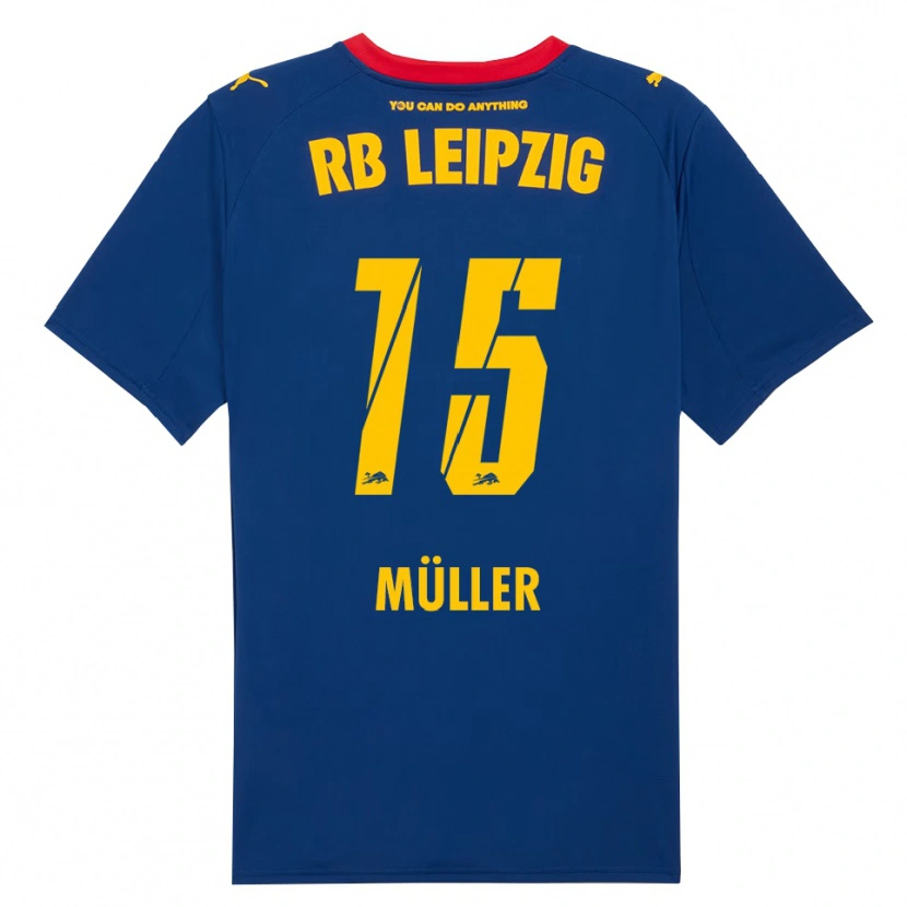 Danxen Niño Camiseta Hannes Müller #15 Marino Rojo 2ª Equipación 2025/26 La Camisa
