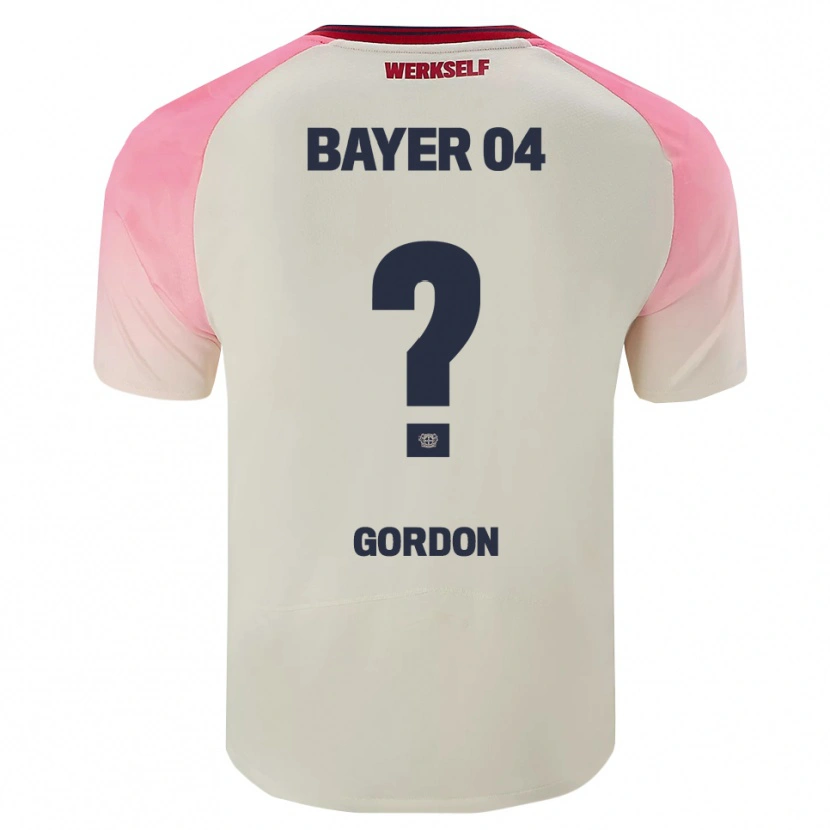 Danxen Niño Camiseta Max Gordon #0 Rosa Blanquecino 2ª Equipación 2025/26 La Camisa