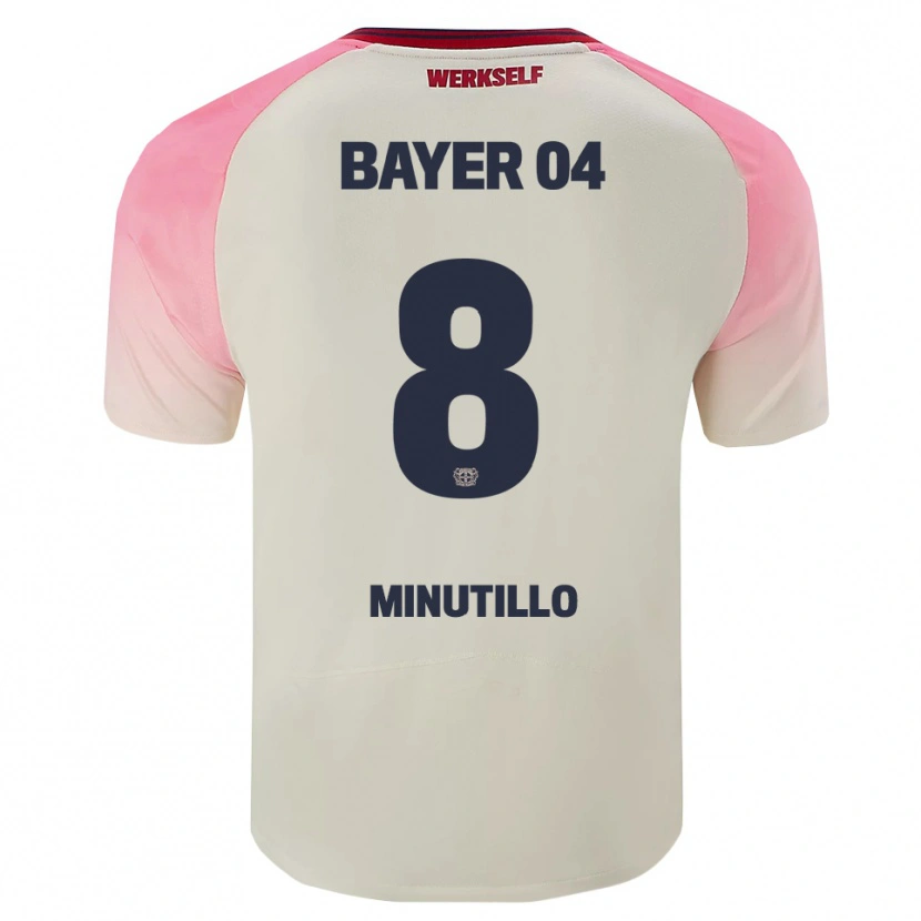 Danxen Niño Camiseta Gabriel Minutillo #8 Rosa Blanquecino 2ª Equipación 2025/26 La Camisa