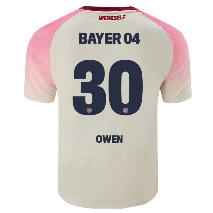 Danxen Niño Camiseta Emmanuel Chigozie Owen #30 Rosa Blanquecino 2ª Equipación 2025/26 La Camisa