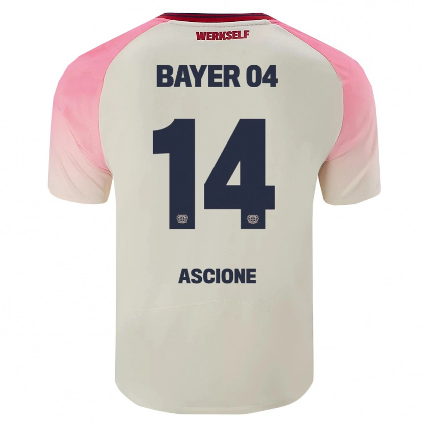 Danxen Niño Camiseta Marco Ascione #14 Rosa Blanquecino 2ª Equipación 2025/26 La Camisa
