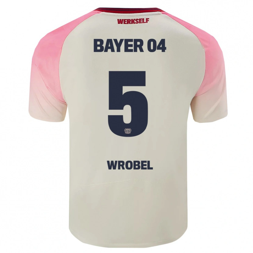 Danxen Niño Camiseta Max Wrobel #5 Rosa Blanquecino 2ª Equipación 2025/26 La Camisa