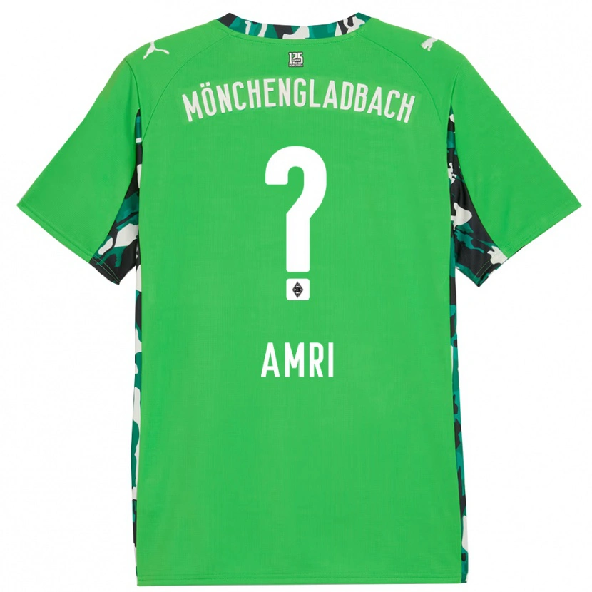 Danxen Niño Camiseta Abdelrahman Amri #0 Verde Negro 2ª Equipación 2025/26 La Camisa