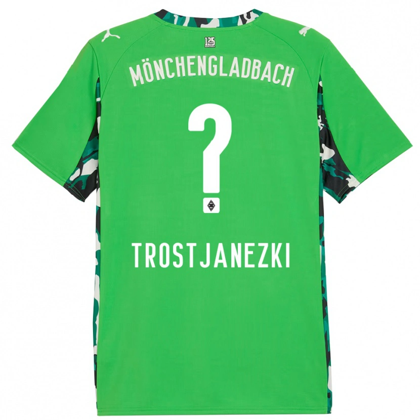 Danxen Niño Camiseta Noel Trostjanezki #0 Verde Negro 2ª Equipación 2025/26 La Camisa