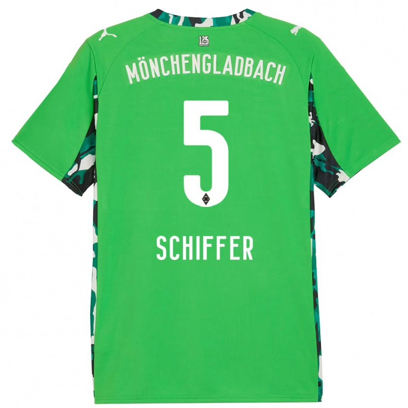 Danxen Niño Camiseta Ben Schiffer #5 Verde Negro 2ª Equipación 2025/26 La Camisa