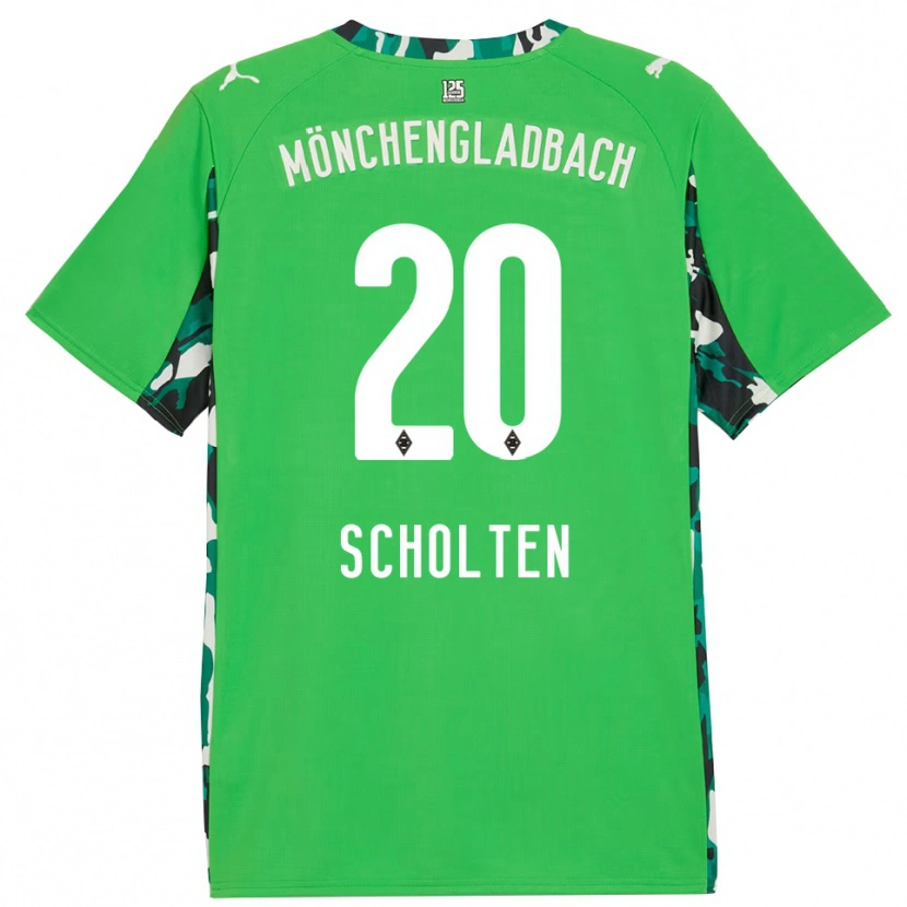 Danxen Niño Camiseta Kiki Scholten #20 Verde Negro 2ª Equipación 2025/26 La Camisa