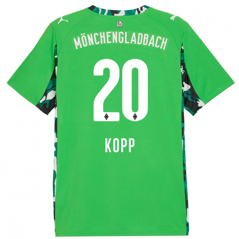 Danxen Niño Camiseta Leonie Köpp #20 Verde Negro 2ª Equipación 2025/26 La Camisa
