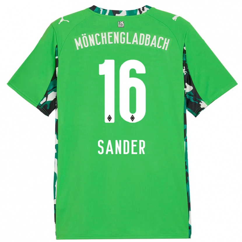 Danxen Niño Camiseta Philipp Sander #16 Verde Negro 2ª Equipación 2025/26 La Camisa