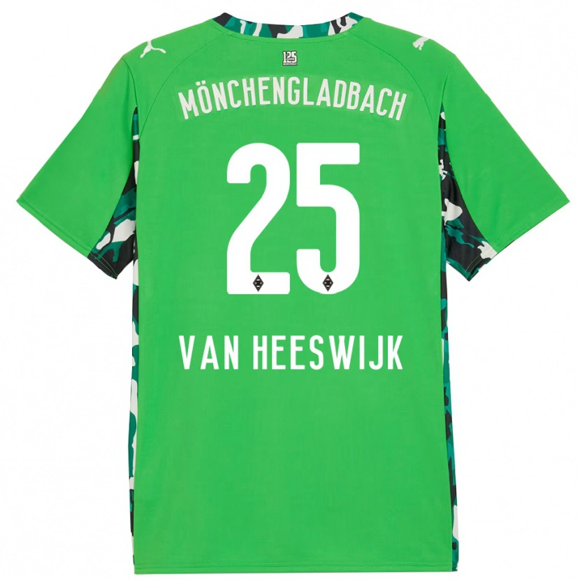 Danxen Niño Camiseta Amber Van Heeswijk #25 Verde Negro 2ª Equipación 2025/26 La Camisa
