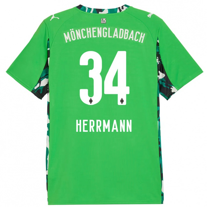 Danxen Niño Camiseta Charles Herrmann #34 Verde Negro 2ª Equipación 2025/26 La Camisa
