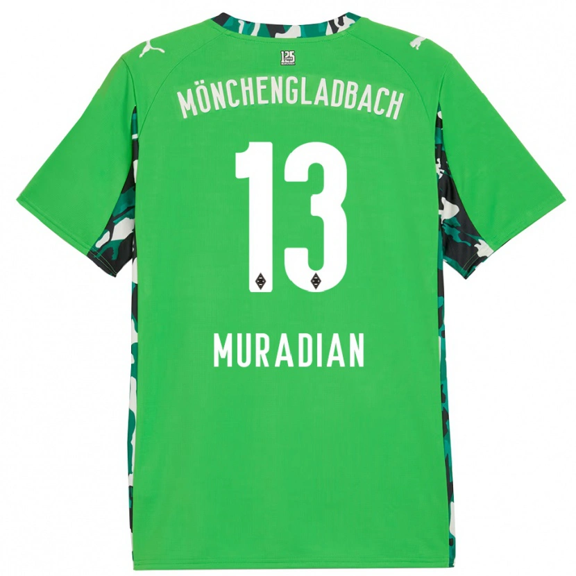 Danxen Niño Camiseta Artem Muradyan #13 Verde Negro 2ª Equipación 2025/26 La Camisa