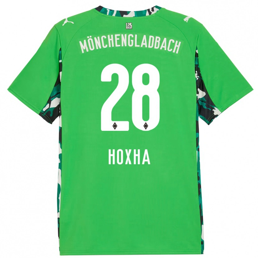 Danxen Niño Camiseta Flavjo Hoxha #28 Verde Negro 2ª Equipación 2025/26 La Camisa
