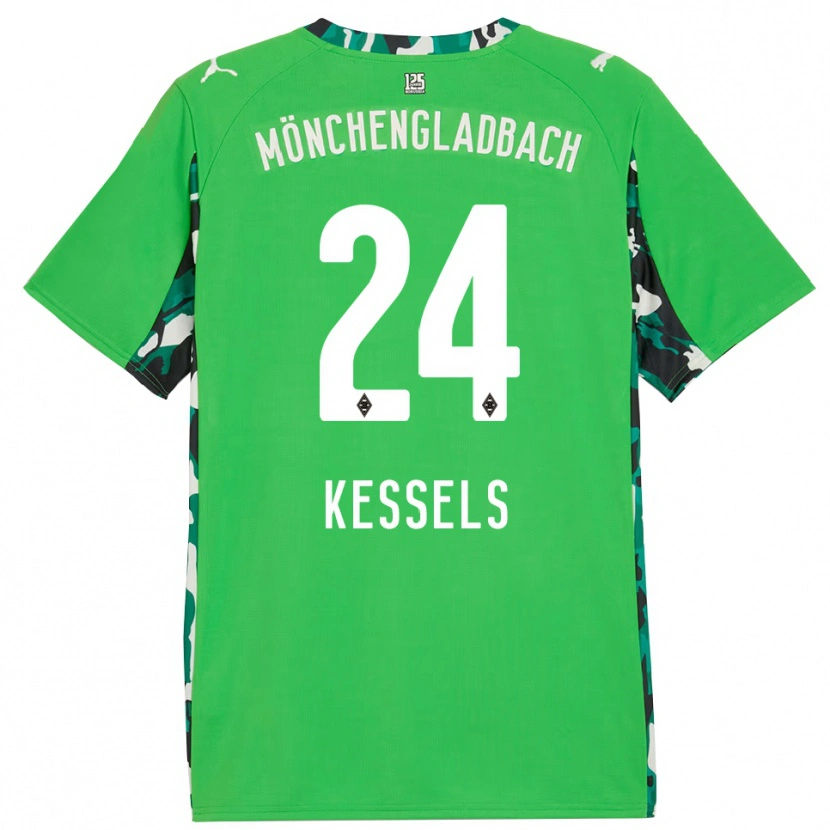 Danxen Niño Camiseta Imke Kessels #24 Verde Negro 2ª Equipación 2025/26 La Camisa