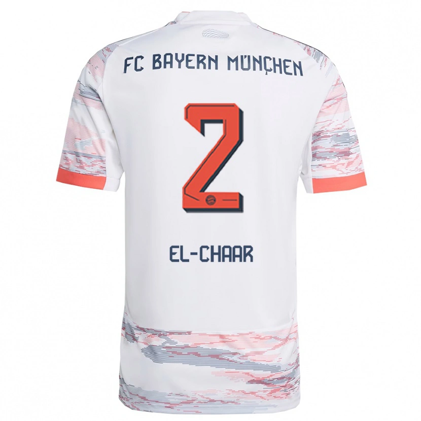 Danxen Niño Camiseta Adam El-Chaar #2 Blanco Gris 2ª Equipación 2025/26 La Camisa