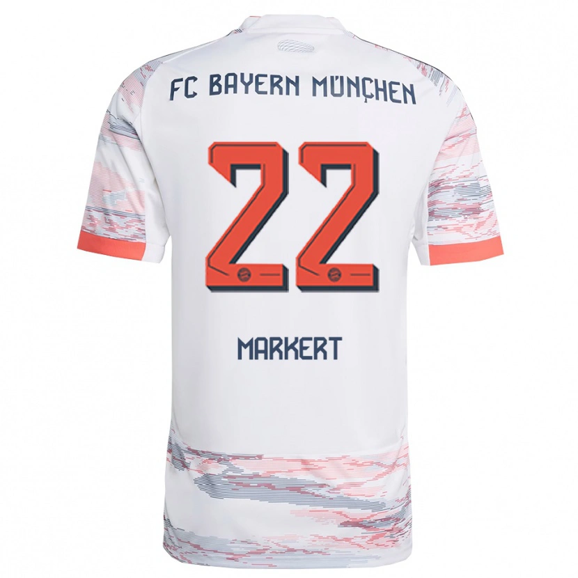 Danxen Niño Camiseta Leon Markert #22 Blanco Gris 2ª Equipación 2025/26 La Camisa